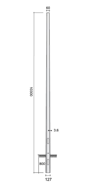 SEM - SEML41030/127 PALO CONICO LAMINATO HSP H. TOT. 1030 CM