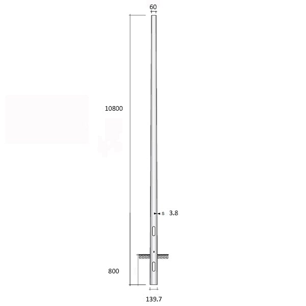 SEM - SEML41080 PALO CONICO LAMINATO HSP H. TOT. 1080 CM
