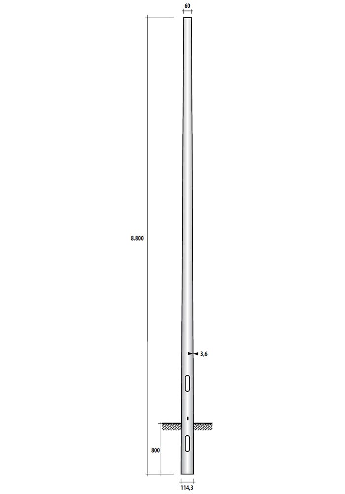 SEM - SEML4880/139 PALO CONICO LAMINATO HSP H. TOT. 880 CM.