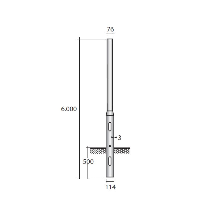 SEM - SEMR60-114/76/V PALO RASTREMATO H.TOT. 600 CM. 1 RASTR.