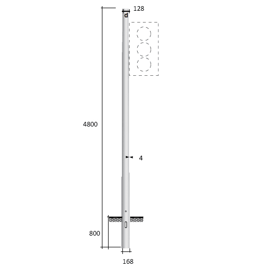 SEM - SEMSCL54-168/128 PALO CONICO HSP H. TOT. 5400 MM 168/128