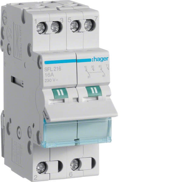 HAGER - HAGSFL216 DEVIAT 1-2 2 POLI 16A 2 MOD COM BASSO