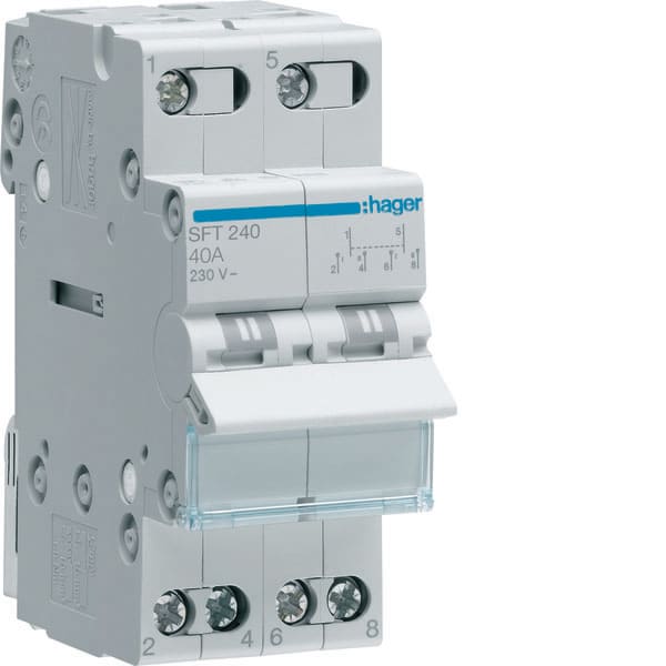 HAGER - HAGSFT240 COMMUT 1-0-2 2 POLI 40A 2 MOD COM ALTO