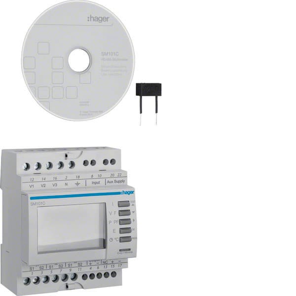 HAGER - HAGSM101C Multimessgerat, 3phasig, Wandler, RS485