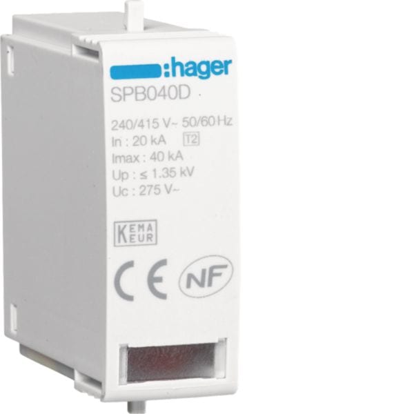 HAGER - HAGSPB040D CARTUCCIA L-N IN 20KA IMAX 40KA