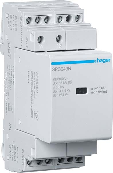 HAGER - HAGSPC403N SPD T3 3P+N 3KA CON CONTATTO AUX