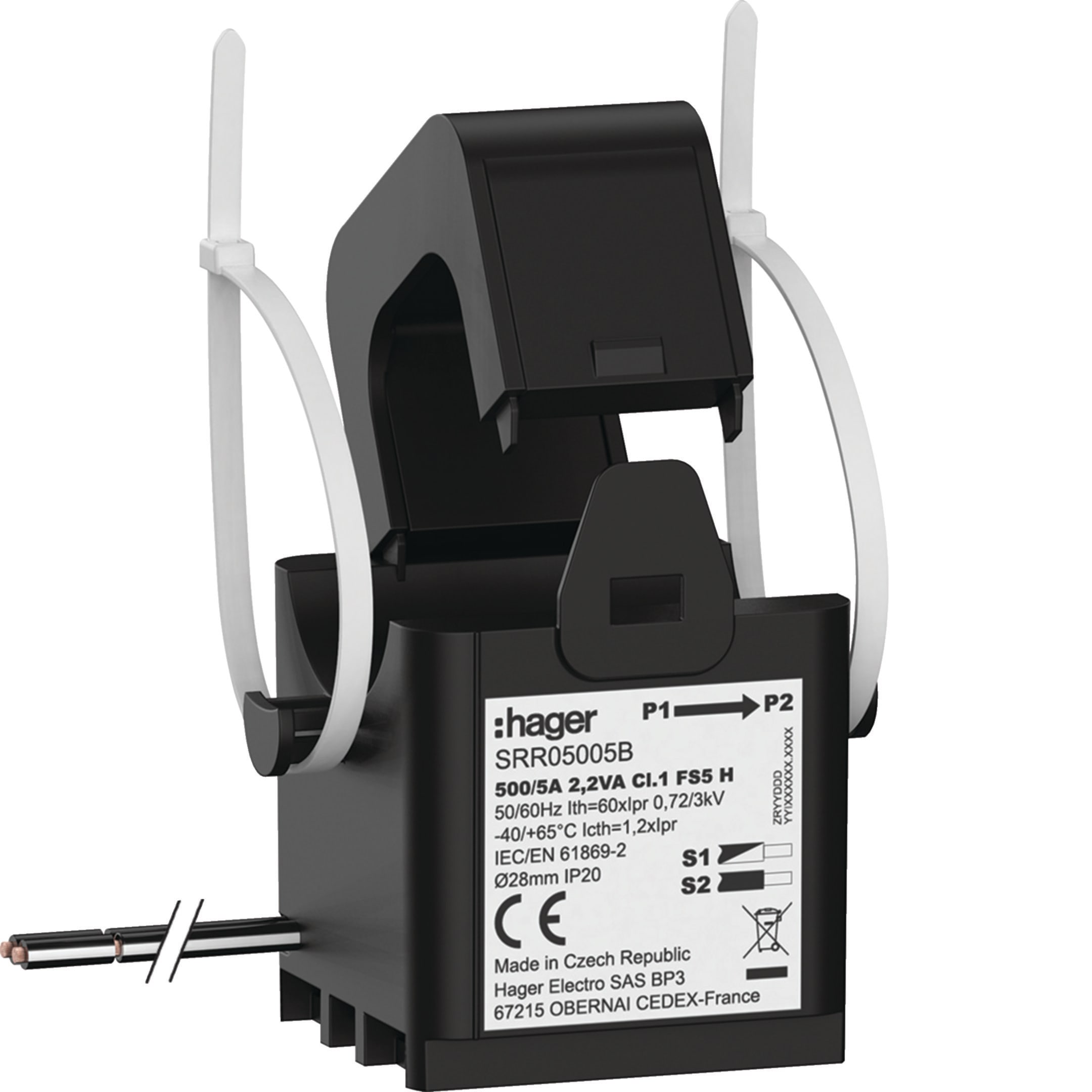 HAGER - HAGSRR05005B TRASF. DI CORRENTE APRIBILE 500/5A CL.1