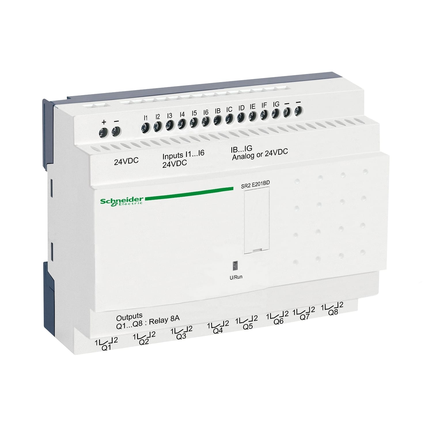 SCHNEIDER ELECTRIC - SNRSR2E201BD Smart relay comp. Zelio Logic - 20 I/O - 24 V CC - Orologio - S/display