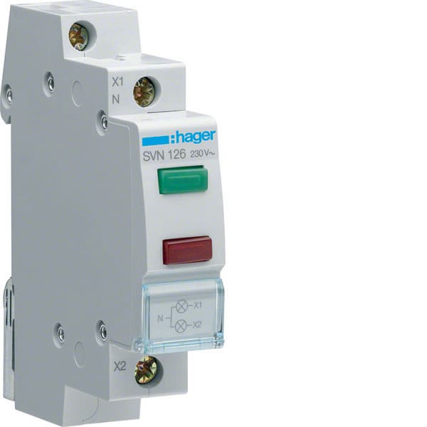 HAGER - HAGSVN126 LED Leuchtmelder 2f gr. rot 230V AC 1PLE
