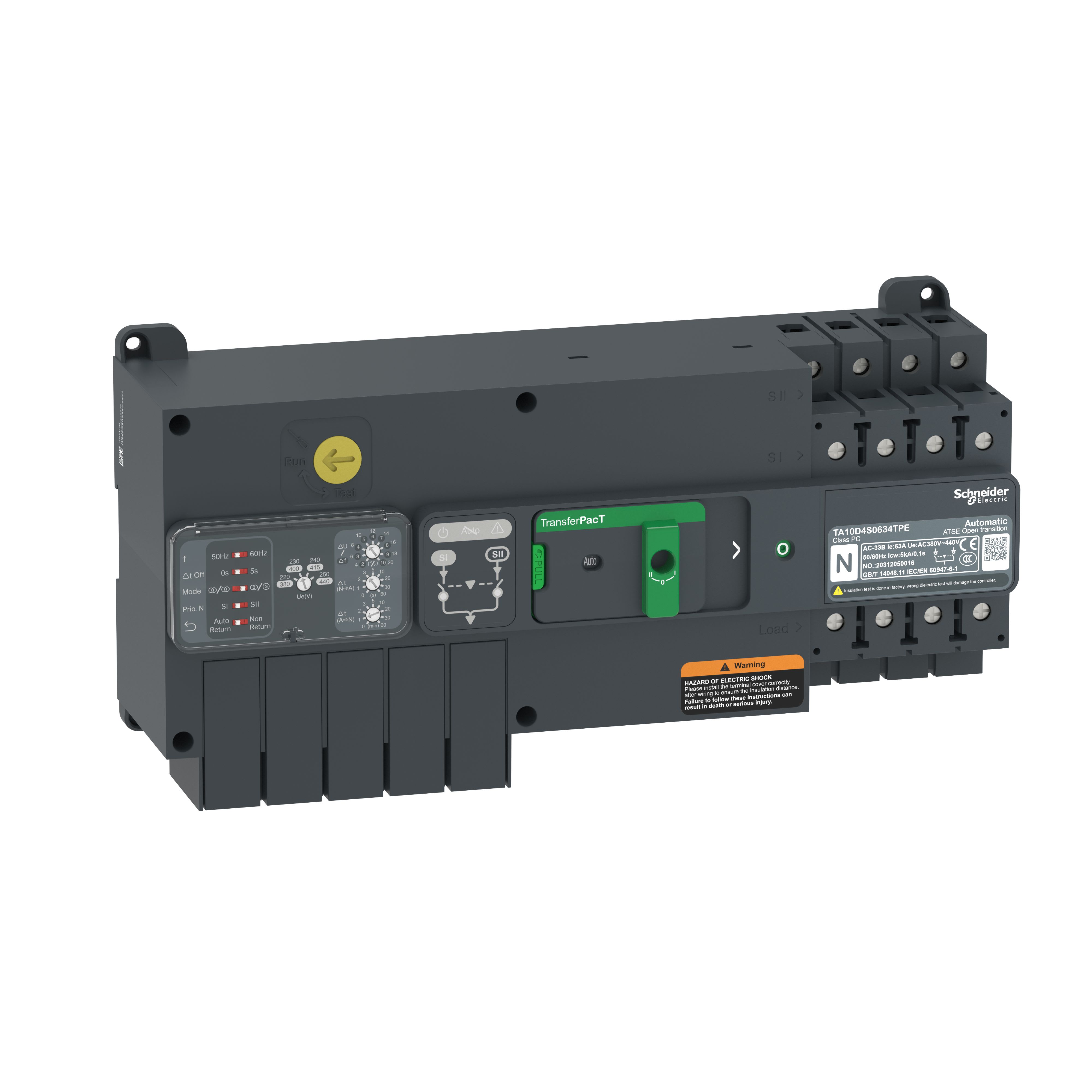 SCHNEIDER ELECTRIC - SNRTA10D4S0404TPE TRANSFERPACT AUTOMATIC 40A 400V 4P