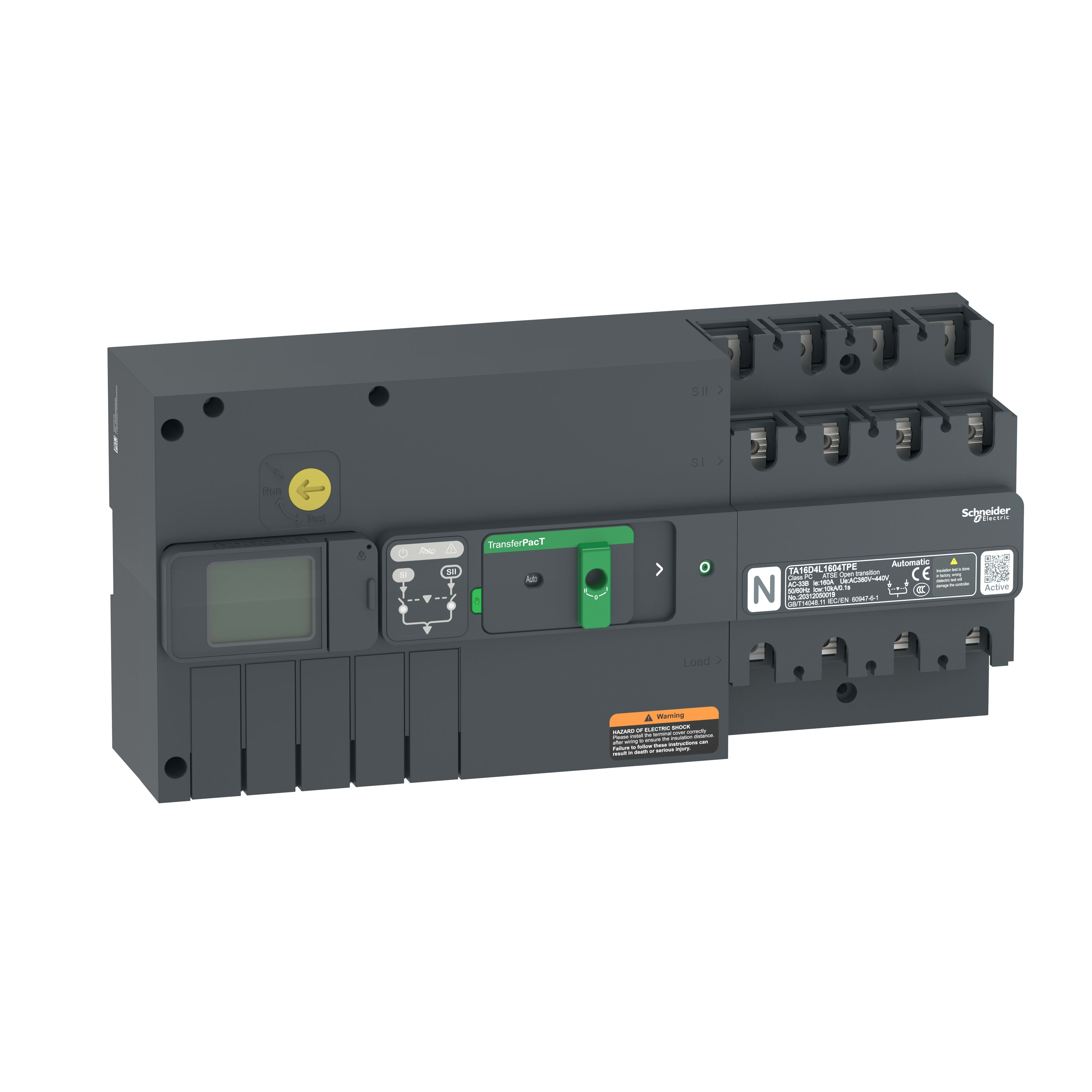 SCHNEIDER ELECTRIC - SNRTA16D4L1604TPE TRANSFERPACT ACTIVE AUTOMA. 160A 400V 4P