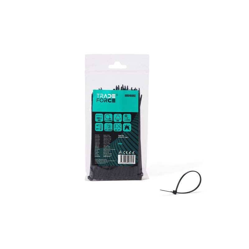 TRADEFORCE - TDM0000460062 FASCETTA UV NERA IN-OUT 150X3.6MM 100PZ