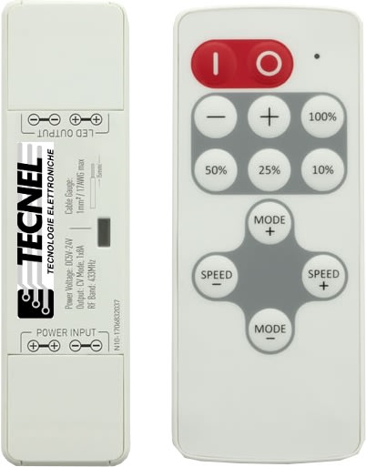 TECNEL TECNOLOGIE EL - TTETE414MN DIMMER RF SLEDMONOCOL+TX 12/24V 192/384W