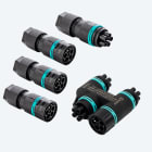 TECHNO SRL - TLHTHH.624.A5A.L.R KIT DISTRIB 4WAYS 17.5A 5P IP68 W/CONNEC