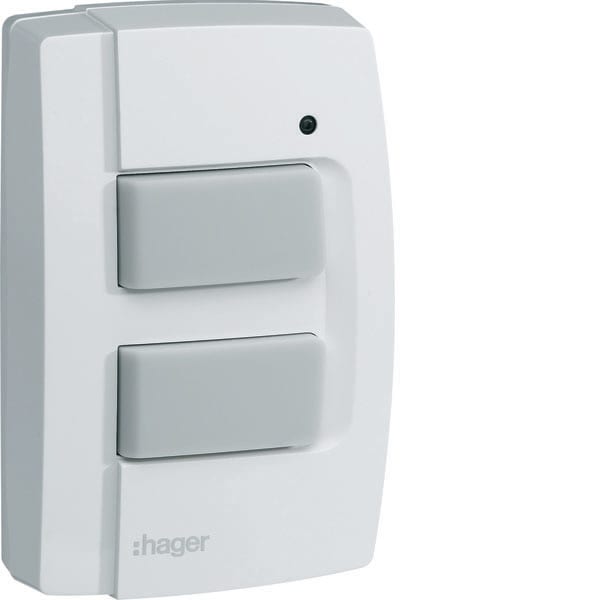HAGER - HAGTRE302 Funk AP 2fach Tastsensor IP55, q.-link