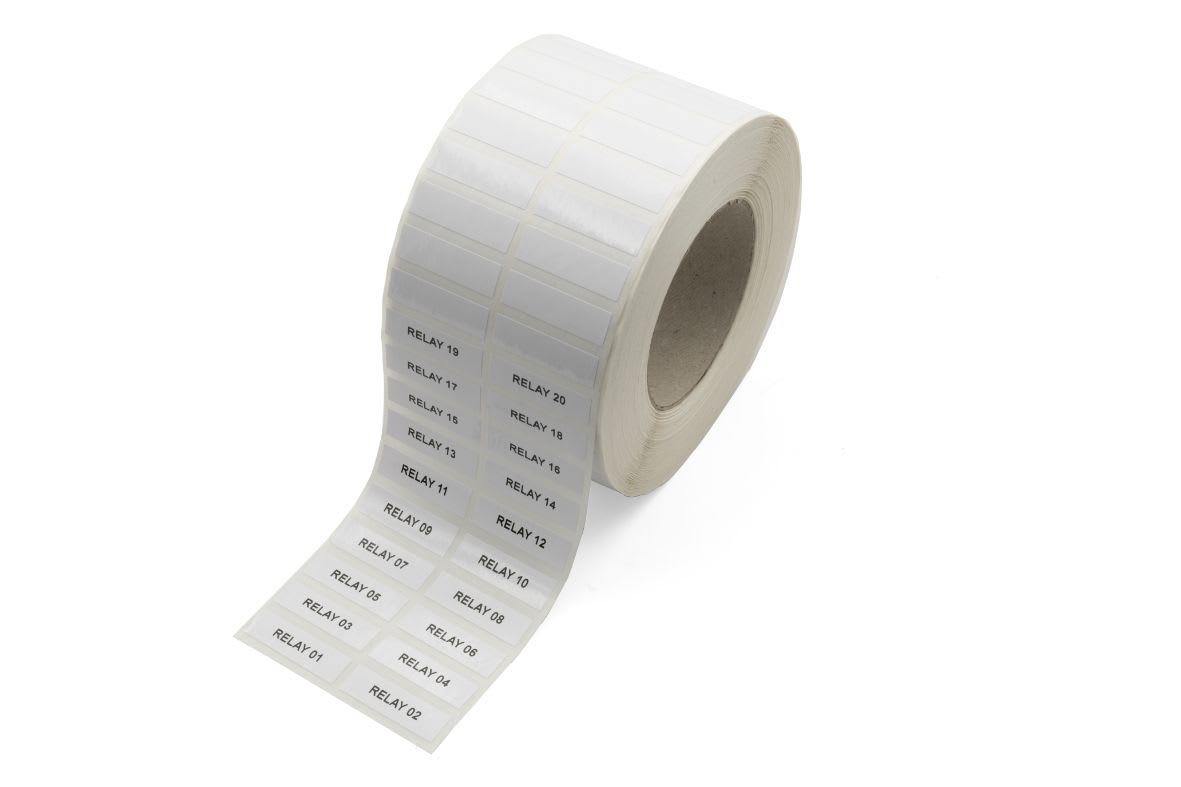 CEMBRE SPA - CEM8400038WVYG ETICHETTE ADESIVE, PER STAMPANTI A TRASFERIMENTO TERMICO, SU ROTOLO, FILM PVC PER ESTERNO, BIANCO, 22x40mm