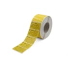 CEMBRE SPA - CEM8400054YVYG ETICHETTE ADESIVE, PER STAMPANTI A TRASFERIMENTO TERMICO, SU ROTOLO, FILM PVC PER ESTERNO, GIALLO, CERTIFICATO UL, 52x105mm