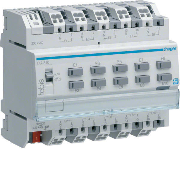 HAGER - HAGTXA310 MOD.KNX TP 10 IN 230 VCA PER GUIDA DIN 6
