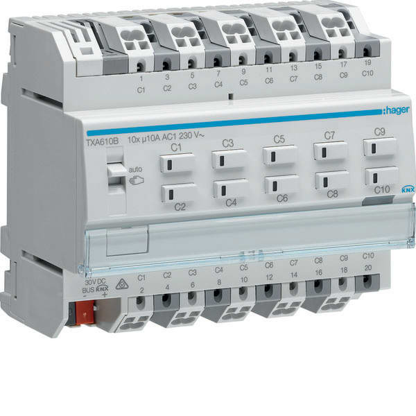 HAGER - HAGTXA610B Schalt-/Jal.aktor 10/5fach KNX easy,10A