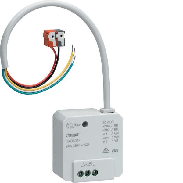 HAGER - HAGTXB692F Sch./Jal.aktor 2/1f+2Eing KNX easy,6A,UP