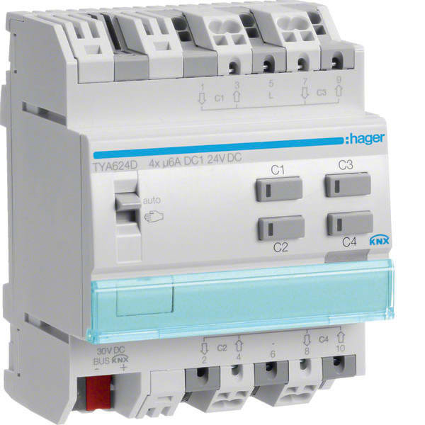 HAGER - HAGTYA624D MOD.KNX+ TP VENEZ 4 OUT 6A DC1 24VCC 4M