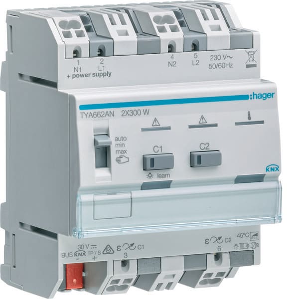 HAGER - HAGTYA662AN Univ.-Dimmaktor 2f KNX, 2x300W