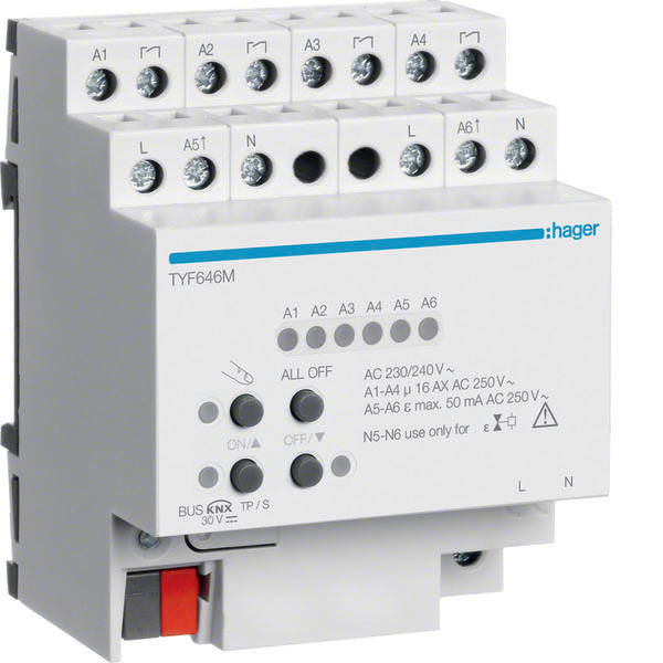 HAGER - HAGTYF646M MOD.KNX TP UNIVERSALE 4 OUT 16A AC1 230V