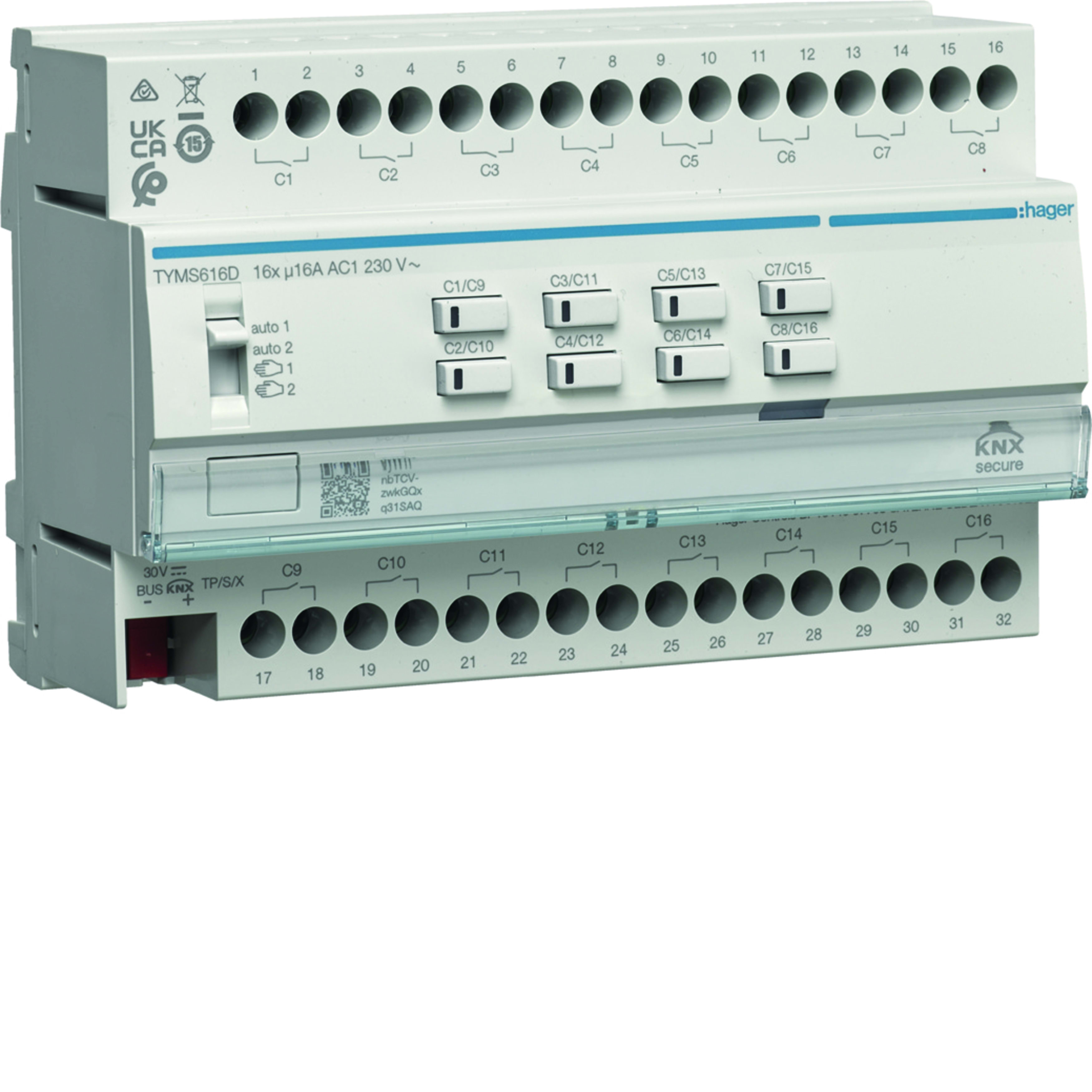 HAGER - HAGTYMS616D MOD.KNX-S 16 OUT 16A AC1 230V C-LOAD 8M