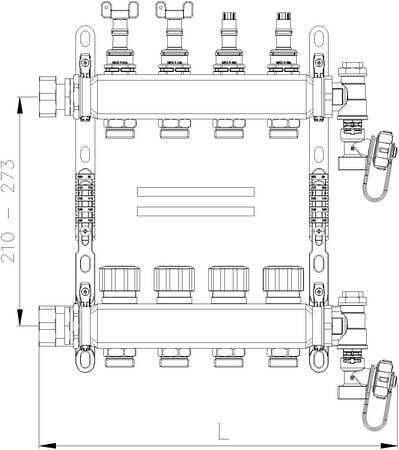 HENCO - CAPPELLOTTO - CPLUFH5705 COLLETTORE INOX MDSS 57 1 X5 VIE
