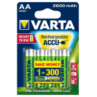 VARTA CONSUMER BATT - VAT05716101404 AA RECHARGE ACCU POWER X4 (2.600 MAH)