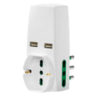 VIMAR SPA - VIW0P00333.B Adattatore S17+2P17/11+univ.+2USB bianco