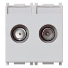 VIMAR SPA - VIW14302.10.SL Presa TV-RD-SAT passante 2 uscite Silver