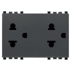 VIMAR SPA - VIW20249 Due prese SICURY 2P+T 16A USA+EU grigio