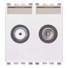 VIMAR SPA - VIW20302.10.B Presa TV-RD-SAT passante 2 uscite bianco