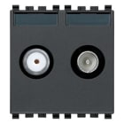 VIMAR SPA - VIW20302.10 Presa TV-RD-SAT passante 2 uscite grigio