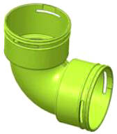 HENCO - CAPPELLOTTO - CPLVMC1235075 CURVA 90 X TUBO SEMIRIGIDO D.75