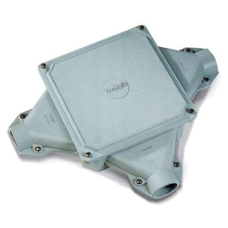 CONCHIGLIA - CON035700004 Serie VQ-VQH - Cassetta di deriv. in vetrores. vuota, 4 portine chiuse, dim. 259x259x99 mm