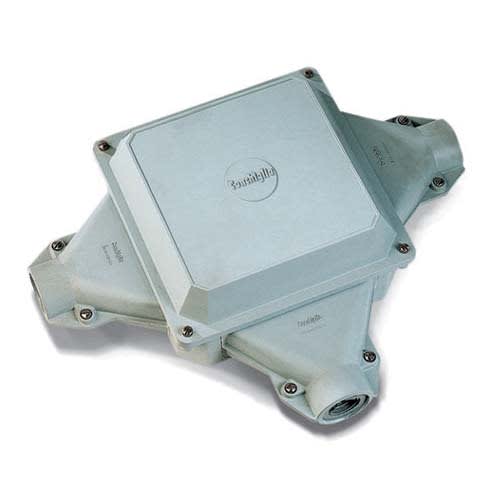 CONCHIGLIA - CON035710425 Serie VQ-VQH - Cassetta di deriv. in vetrores. vuota, 2 racc. sqdr +2 portine chiuse, 392x259x129 mm