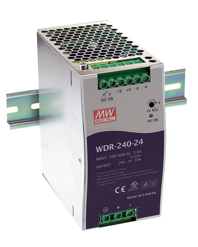 DIGIMAX SRL - DIXWDR-240-48 ALIMENTATORE DIN RAIL BIFASE 48V 5A 240W