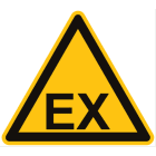 CEMBRE SPA - CEM200302 ETICHETTA ADESIVA DI AVVERTIMENTO WS-EX, SIMBOLO ATMOSFERA ESPLOSIVA, DIMENSIONE 50mm