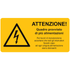 CEMBRE SPA - CEM2652HT126 ETICHETTA ADESIVA DI AVVERTIMENTO, CON SIMBOLO PERICOLO GENERICO + TESTO