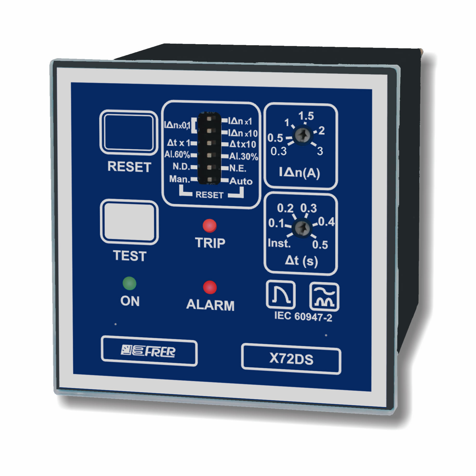 FRER SRL - FREX72DSX025X21S REL  TIPOA 72X72 2TRIP+ALL A.115-230V
