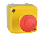 SCHNEIDER ELECTRIC - SNRXALK178G Control station, Harmony XALK, XALD, plastic, yellow lid, 1 red mushroom push button 40mm, turn to release, 1NO+2NC