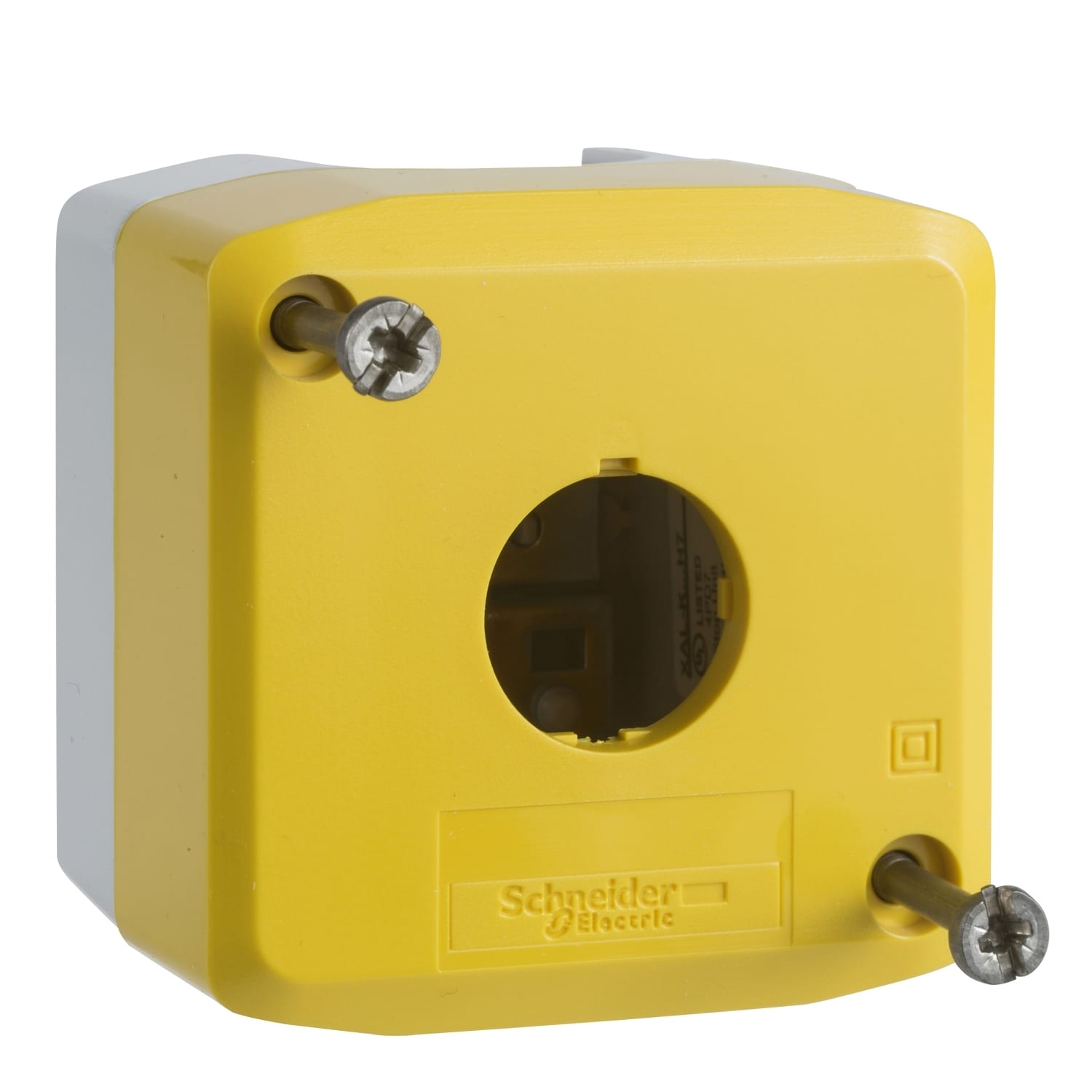 SCHNEIDER ELECTRIC - SNRXALK01H7 Empty control station, Harmony XALD, XALK, plastic, yellow, 1 cut out, unmarked, UL CSA certified