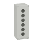SCHNEIDER ELECTRIC - SNRXAPD4506 PULSANTIERA IN METALLO GRIGIA 6 FORI