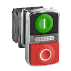 SCHNEIDER ELECTRIC - SNRXB4BW73731G5 Pulsante Ø22 - doppio ad impulso - verde+rosso - luce bianca- 120V- IP40