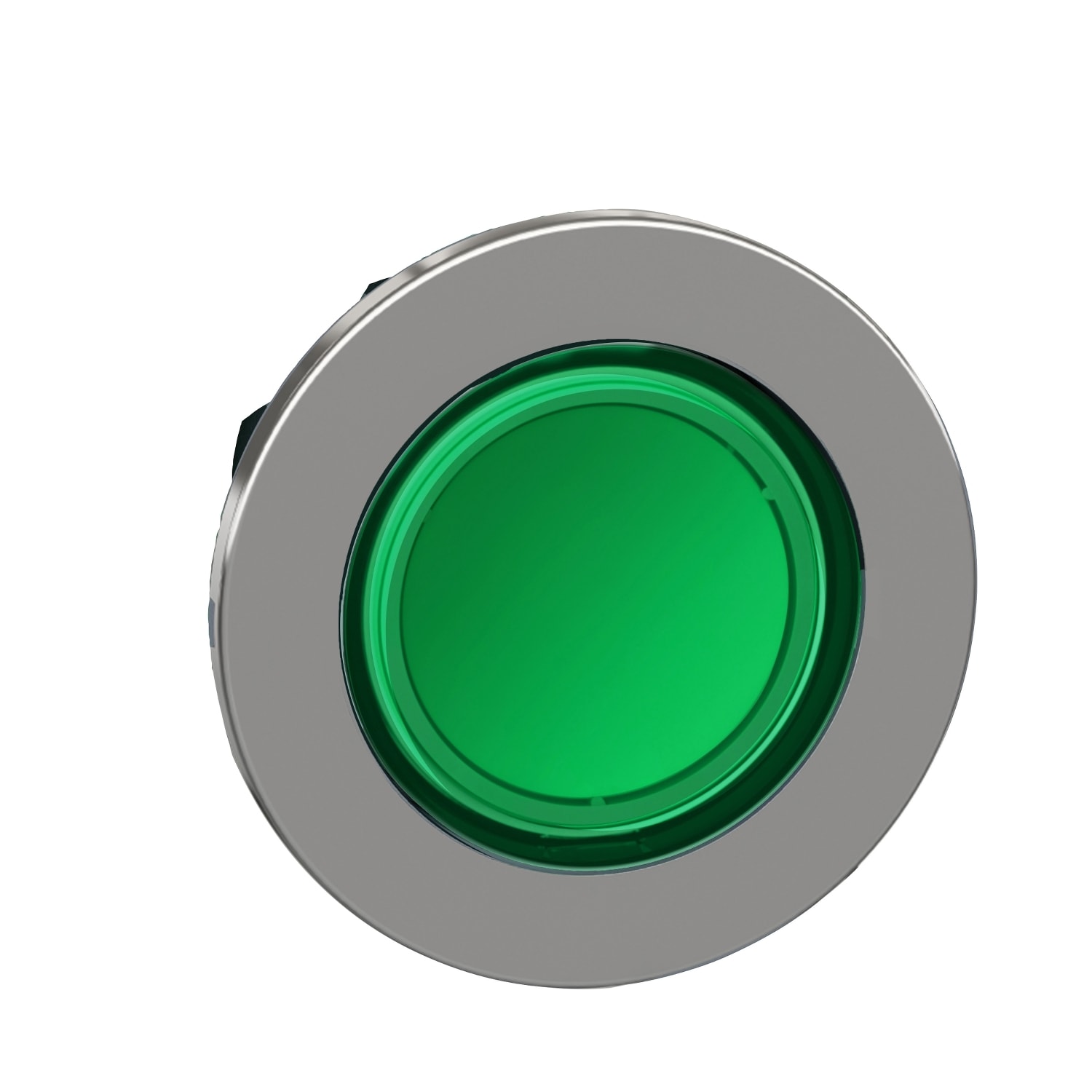 SCHNEIDER ELECTRIC - SNRZB4FH033 Testa pulsante luminoso verde filopannello ad aggancio passo-passo- per LED universale- Ø30