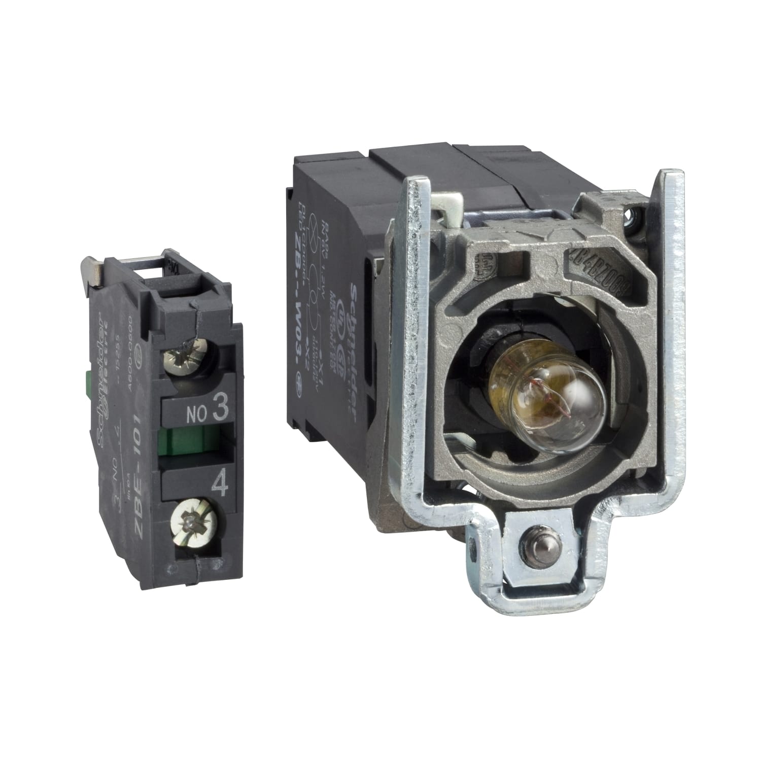 SCHNEIDER ELECTRIC - SNRZB4BW041 Corpo per pulsante luminoso Ø22 - lampadina BA 9S - 1NO