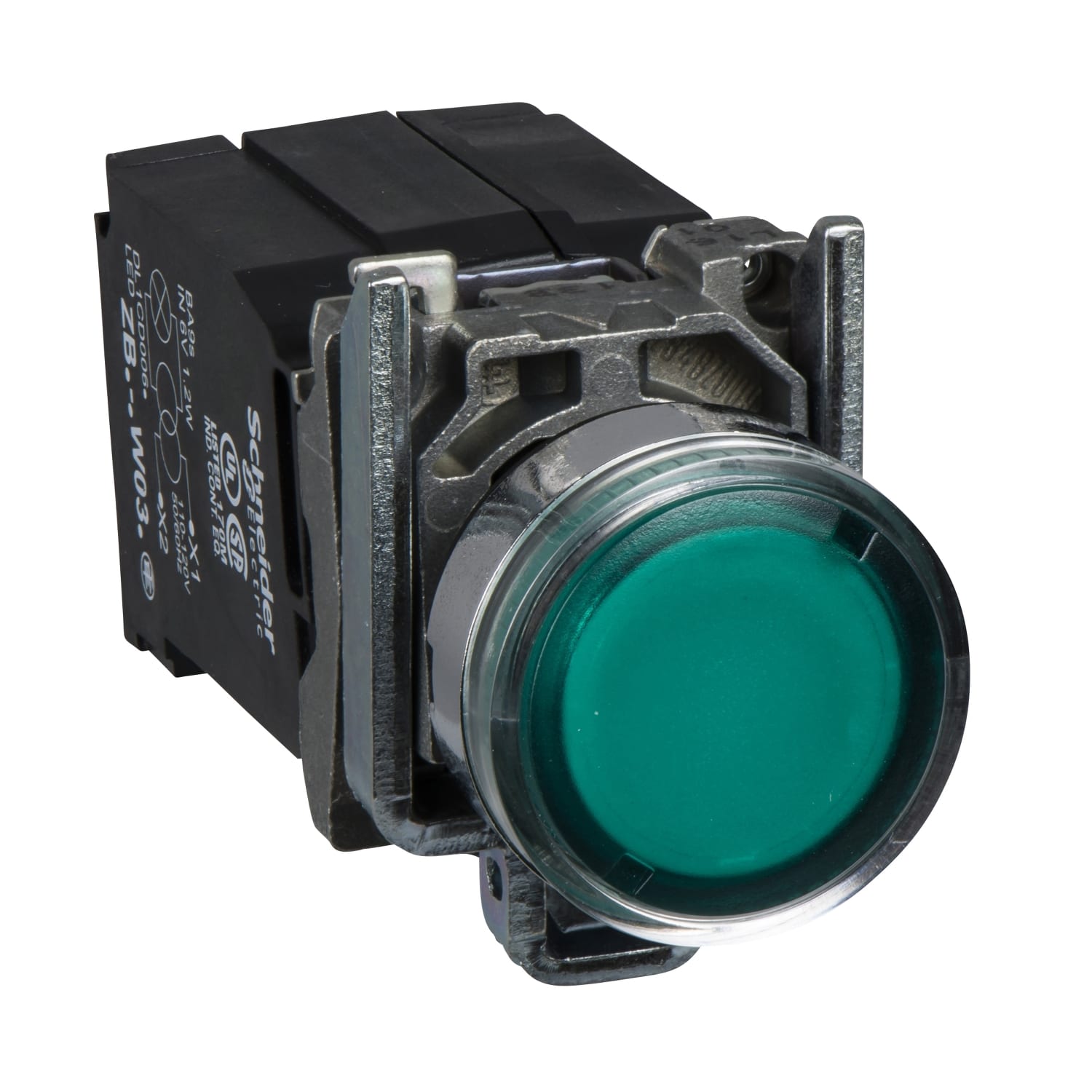 SCHNEIDER ELECTRIC - SNRXB4BW3335 Pulsante luminoso verde Ø22 - filoghiera ad impulso - 120V - 1NO+1NC