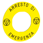 SCHNEIDER ELECTRIC - SNRZBY9630T ETICHETTA GIALLA ARRESTO EMERGENCIA